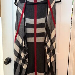 Christopher & Banks Black and Red Knit Cardigan